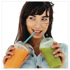 phade 511168 10.25 in. PHA Wrapped Marine Biodegradable Straws - Ocean Blue (250/Box, 8 Boxes/Carton)