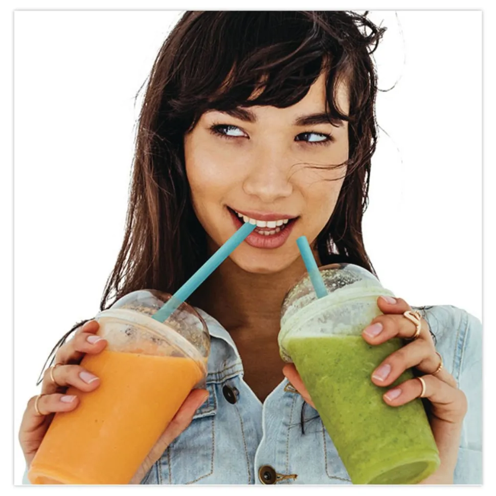 phade 511168 10.25 in. PHA Wrapped Marine Biodegradable Straws - Ocean Blue (250/Box, 8 Boxes/Carton)