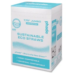 phade 7.75 in. Marine Biodegradable Straws - Ocean Blue (6000/Carton)