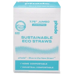 phade 7.75 in. Marine Biodegradable Straws - Ocean Blue (6000/Carton)