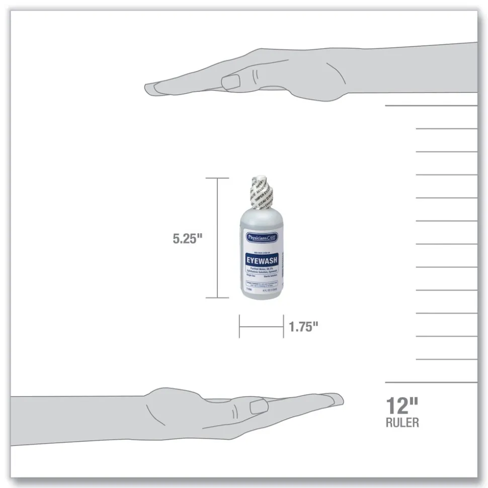 PhysiciansCare by First Aid Only 4 oz. Bottle First Aid Refill Components Disposable Eye Wash