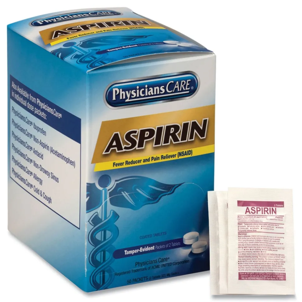 PhysiciansCare Two-Pack Aspirin Medication (50/Box)
