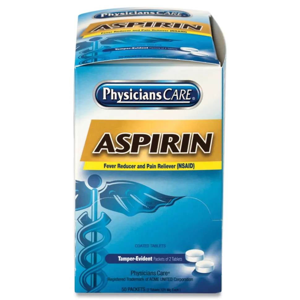 PhysiciansCare Two-Pack Aspirin Medication (50/Box)