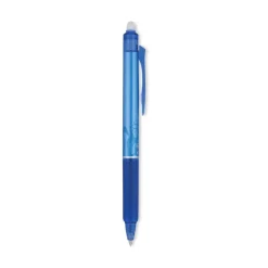 Pilot Frixion Clicker Erasable Gel Pen, Retractable, Extra-Fine 0.5 Mm, Blue Ink, Blue Barrel, Dozen