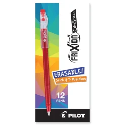 Pilot FriXion ColorSticks Fine 0.7 mm Erasable Gel Pen - Red Ink/Red Barrel (1-Dozen)