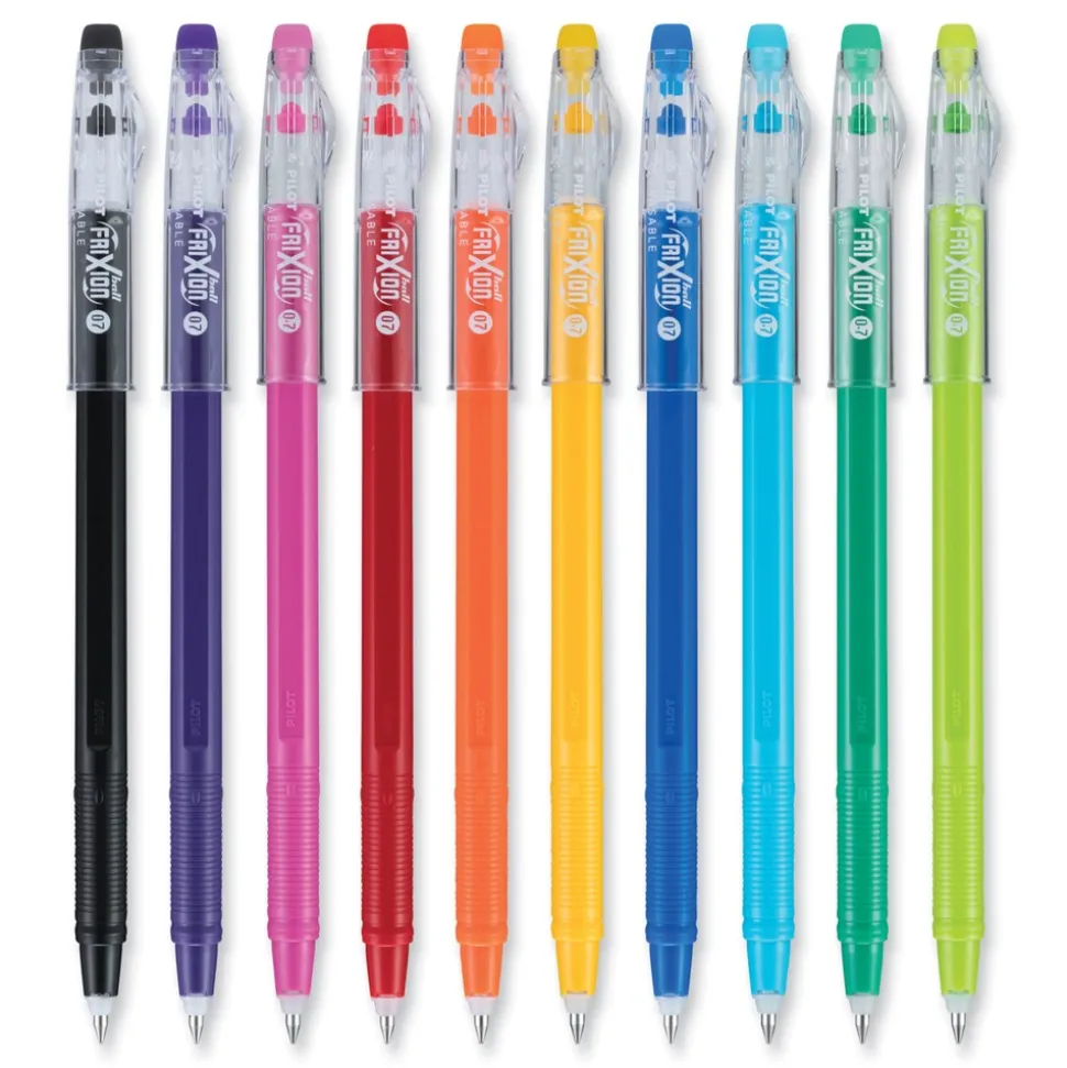 Pilot FriXion ColorSticks Fine 0.7 mm Erasable Gel Pen - Assorted Ink and Barrel Colors (10/Pack)