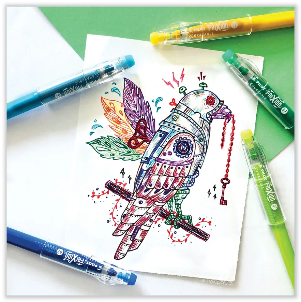 Pilot FriXion ColorSticks Fine 0.7 mm Erasable Gel Pen - Assorted Ink and Barrel Colors (10/Pack)