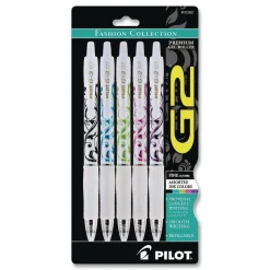 Pilot G2 Fashion Premium Fine 0.7 mm Gel Pen - Assorted Ink and Barrel Colors (5/Pack)