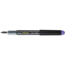 Pilot Varsity Medium 1 mm Fountain Pen - Purple Ink/Clear/Black/Purple Barrel