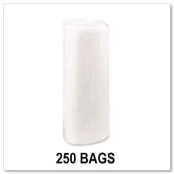 Pitt Plastics Eco Strong Plus 33 in. x 39 in. 13 mic 33 Gallon Can Liners - Natural (250/Carton)