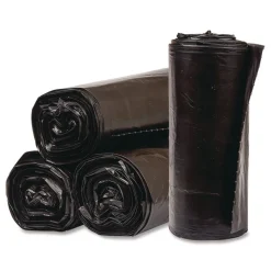 Pitt Plastics Eco Strong Can Liners 60 gal 1.35 mil 38-in x 58-in Black Perforated Roll 100/Carton