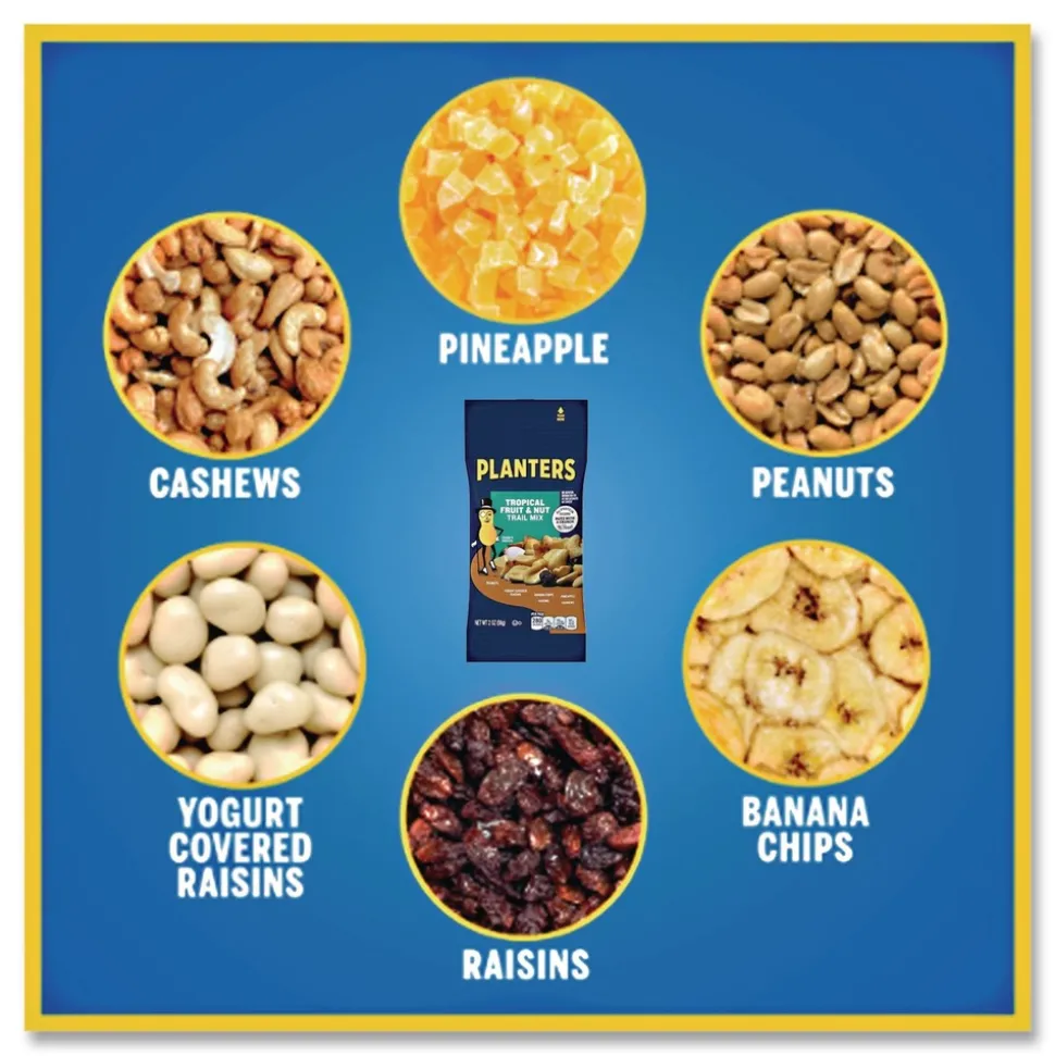 Planters GEN00260 2 oz.Bag Tropical Fruit and Nut Trail Mix (72/Carton)
