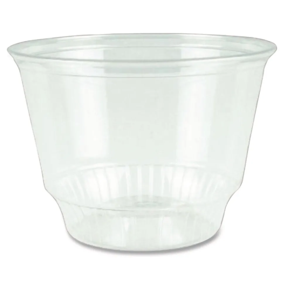 Plastifar Plastic Cold Cups, Sundae, 8 oz, Clear, 1,000/Carton