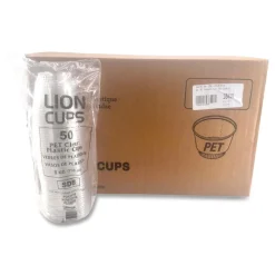 Plastifar Plastic Cold Cups, Sundae, 8 oz, Clear, 1,000/Carton