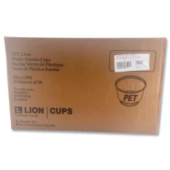 Plastifar Plastic Cold Cups, Sundae, 8 oz, Clear, 1,000/Carton