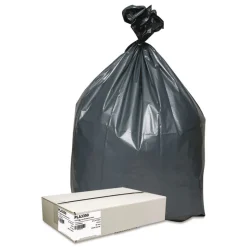 Platinum Plus 33 Gallon 1.35 mil 33 in. x 40 in. Can Liners - Gray (50/Carton)