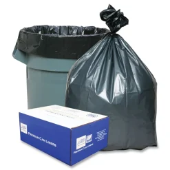 Platinum Plus 39 in. x 56 in. 60-Gallon 1.55 mil. Can Liners - Gray (50/Carton)