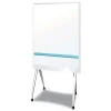 PLUS 38.3 in. x 70.8 in. Aluminum Frame Mobile Partition Board - White Surface/Light Gray Frame