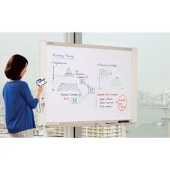 PLUS Email-Capable Copyboard 58.3-in x 39.4-in White Surface Light Gray Metal/Plastic Frame