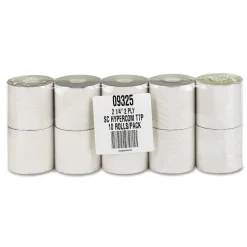 PM Company 2.25 in. x 70 ft. Impact Printing Carbonless Paper Rolls - White/Canary (10/Pack)
