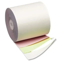 PM Company 2.25 in. x 70 ft. Impact Printing Carbonless Paper Rolls - White/Canary (10/Pack)