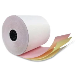 PM Company 2.25 in. x 70 ft. Impact Printing Carbonless Paper Rolls - White/Canary (10/Pack)