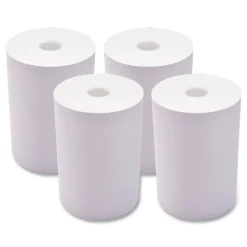 PM Company 3.25 in. x 243 ft. 1-Ply Impact Bond Paper Rolls - White (4/Pack)