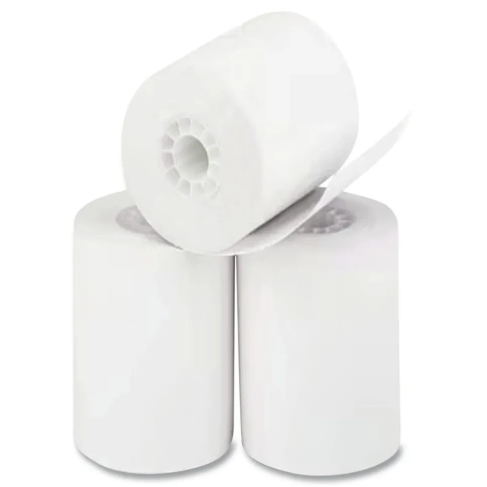 PM Company 3.25 in. x 243 ft. 1-Ply Impact Bond Paper Rolls - White (4/Pack)