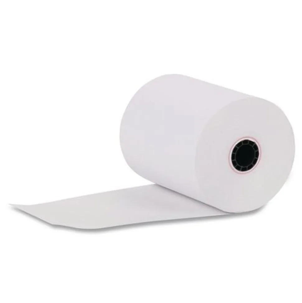 PM Company 3.25 in. x 243 ft. 1-Ply Impact Bond Paper Rolls - White (4/Pack)