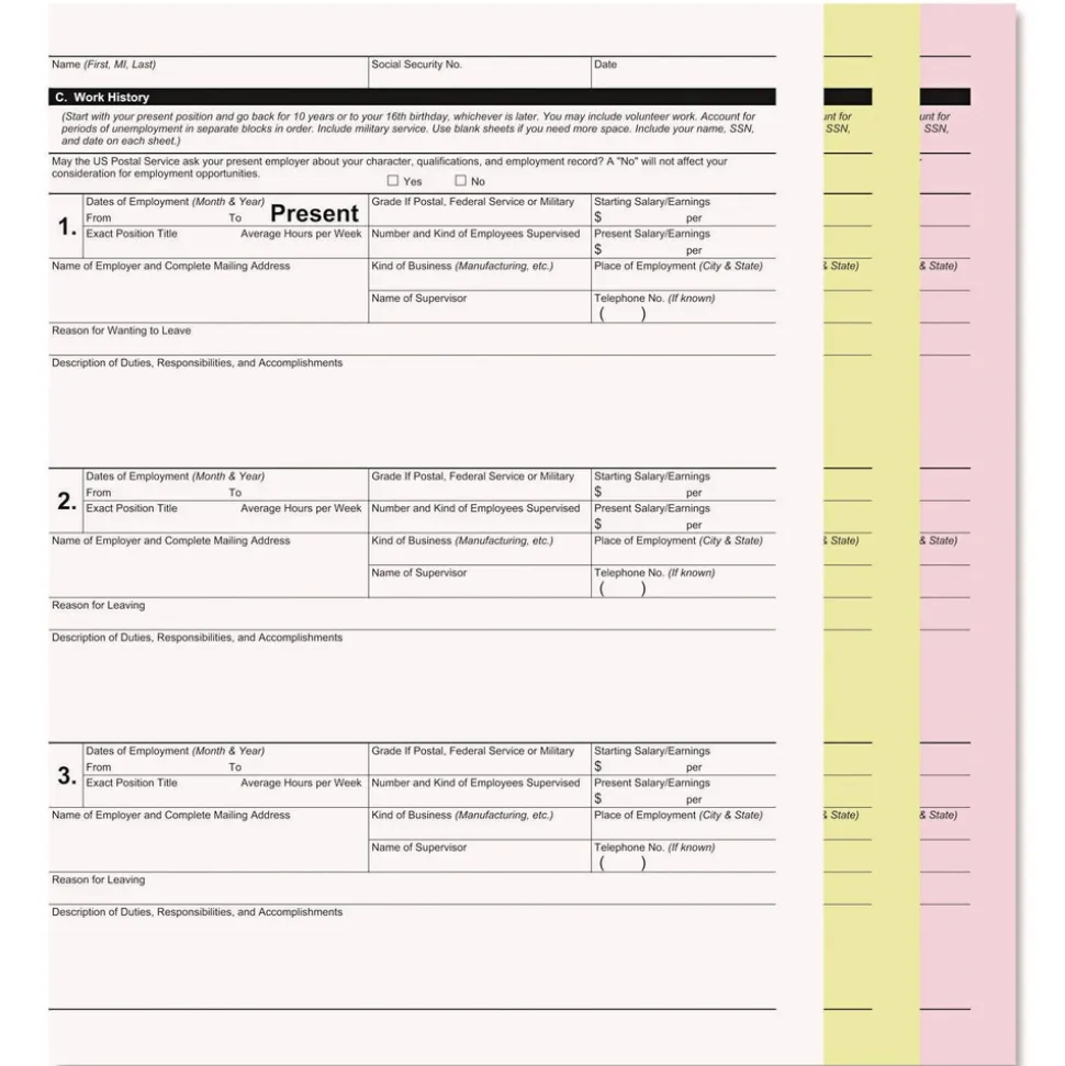 PM Company 8.5 in. x 11 in. 3-Part Digital Carbonless Paper - White/Canary/Pink (5010/Carton)