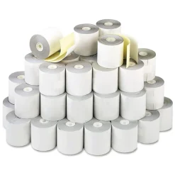 PM Company Impact Printing 2.25 in. x 70 ft. Carbonless Paper Rolls - White/Canary (50/Carton)