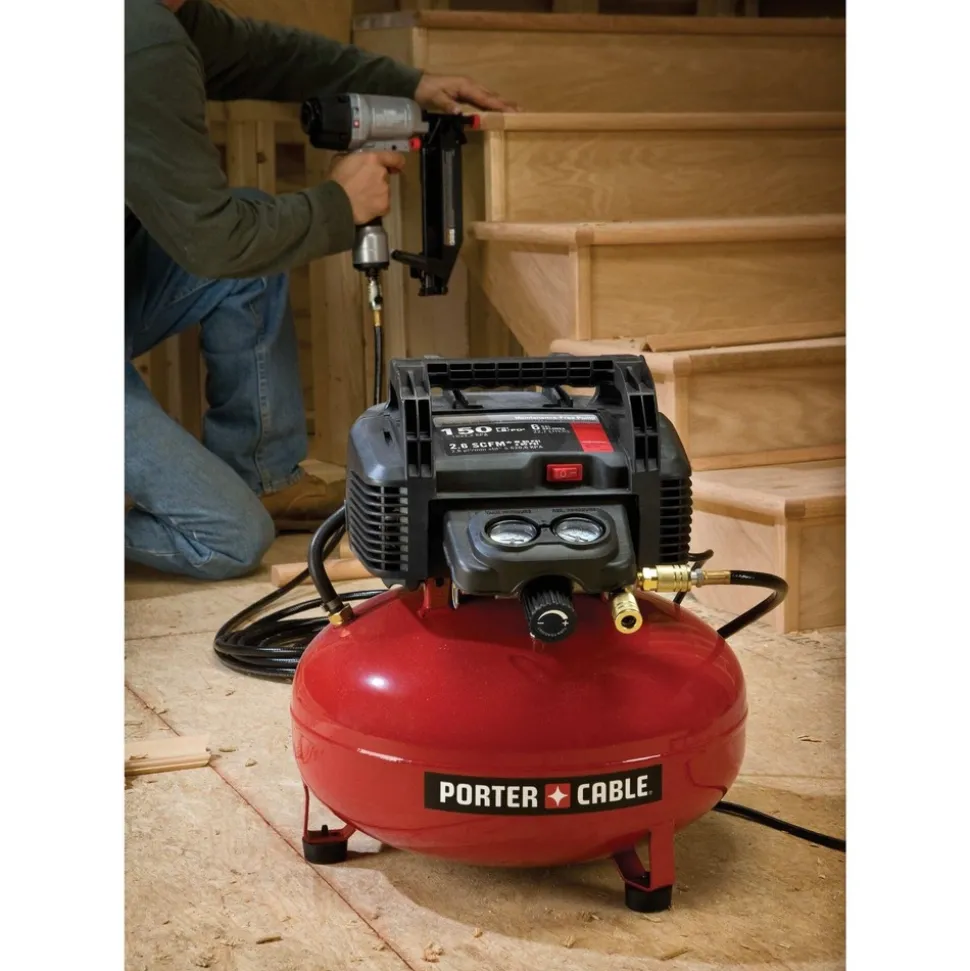 Porter-Cable 0.8 HP 6 Gallon Oil-Free Pancake Air Compressor