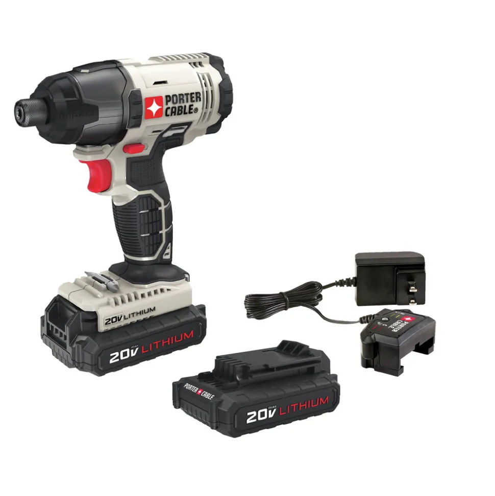 Porter-Cable 20V MAX 1.3 Ah Cordless Lithium-Ion 1/4 in. Hex Impact Driver Kit