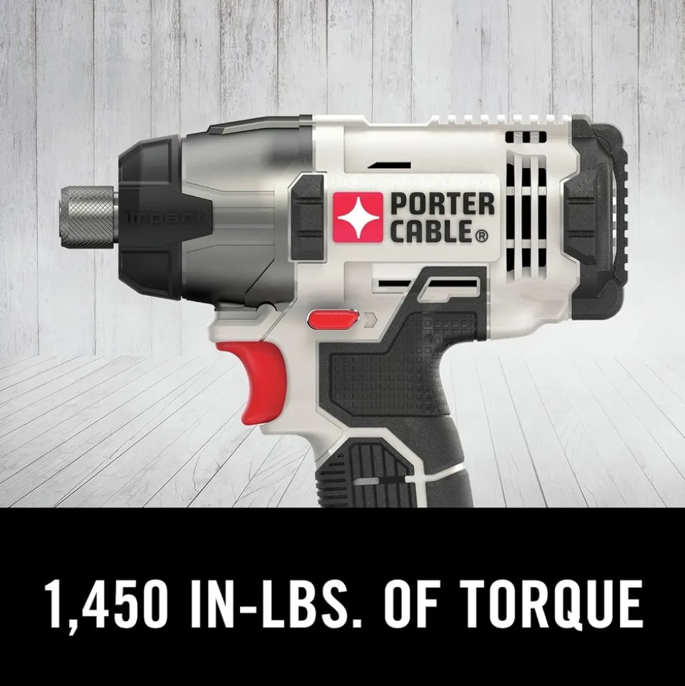 Porter-Cable 20V MAX 1.3 Ah Cordless Lithium-Ion 1/4 in. Hex Impact Driver Kit
