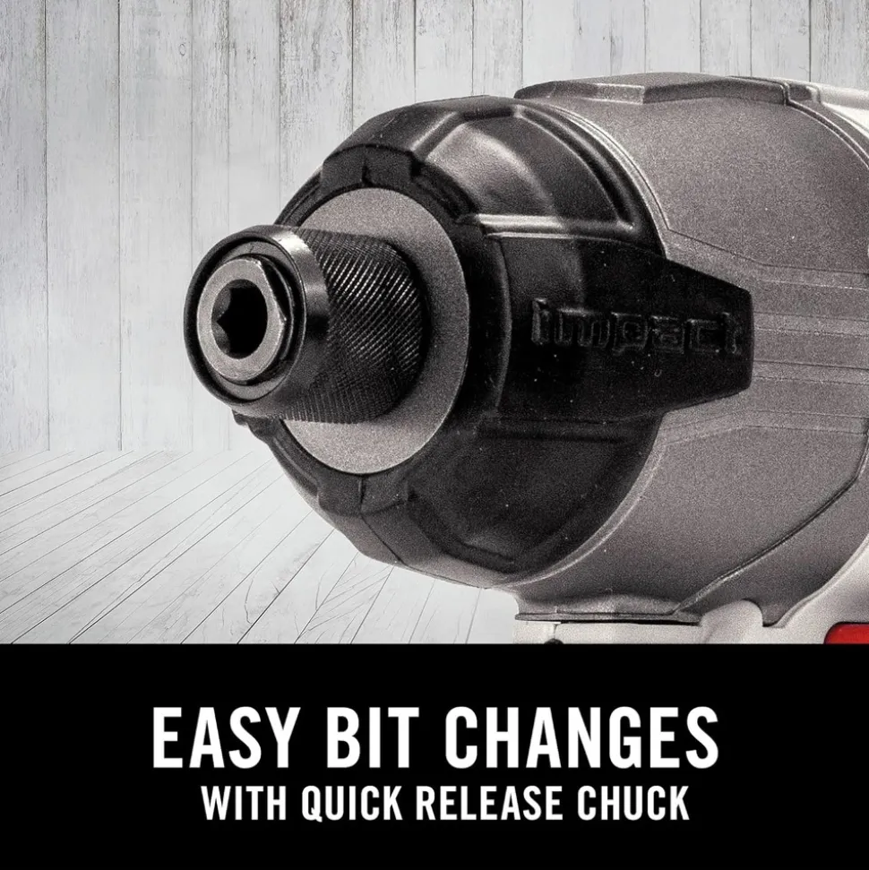 Porter-Cable 20V MAX 1.3 Ah Cordless Lithium-Ion 1/4 in. Hex Impact Driver Kit