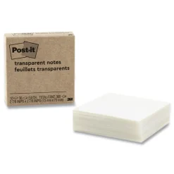 Post-it 3 in. x 3 in. Unruled Note Pads - Transparent (10/Pack)