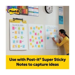 Post-it Easel Pads Super Sticky 30 Sheets Presentation Format 1.5-in Rule 25-in x 30-in Vertical-Orientation Self-Stick Easel Pads - White (2/Carton)