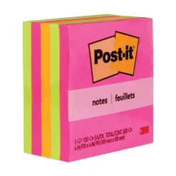 Post-it Notes 4 in. x 4 in. Original Pads - Poptimistic Collection Colors (5/Pack)