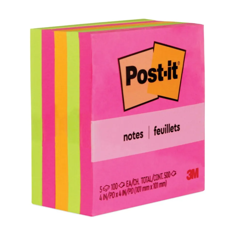 Post-it Notes 4 in. x 4 in. Original Pads - Poptimistic Collection Colors (5/Pack)