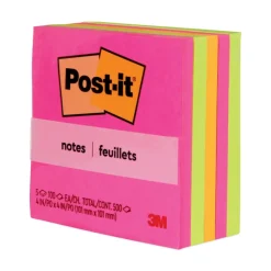 Post-it Notes 4 in. x 4 in. Original Pads - Poptimistic Collection Colors (5/Pack)