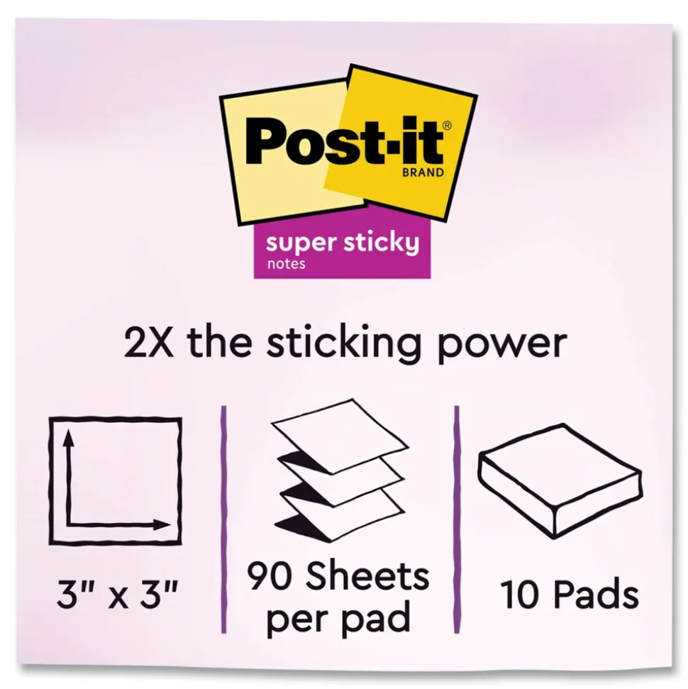 Post-it Notes Super Sticky 1.88 in. x 1.88 in. Pads in Summer Joy Collection Colors (8/Pack)