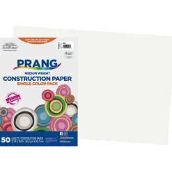 Prang 12 in. x 18 in. 50 lbs. Text Weight SunWorks Construction Paper - White (25 Packs/Carton)
