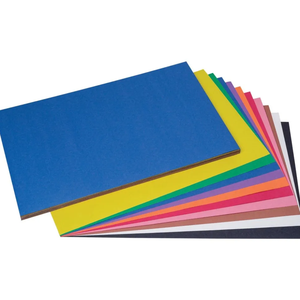 Prang 12 in. x 18 in. 50 lbs. Text Weight SunWorks Construction Paper - Assorted Colors (25 Packs/Carton)