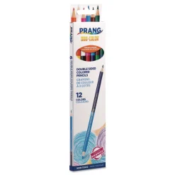 Prang 3 mm 2B (#2) Duo-Color Colored Pencil Sets - Assorted Lead, Assorted Barrel (6/Pack)