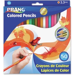 Prang 3.3 mm 2B Colored Pencil Sets - Assorted Lead/Barrel Colors (50/Set)