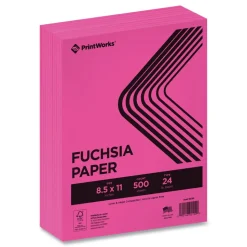 PrintWorks Professional 8.5 in. x 11 in. 24 lbs. Text Weight Color Paper - Fuchsia (1-Ream)