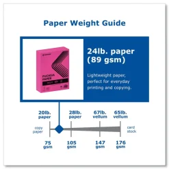 PrintWorks Professional 8.5 in. x 11 in. 24 lbs. Text Weight Color Paper - Fuchsia (1-Ream)