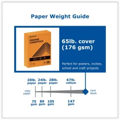 PrintWorks Professional 8.5 in. x 11 in. 65 lbs. Text Weight Color Cardstock - Orange (1-Ream)