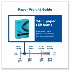 PrintWorks Professional 8.5 in. x 11 in. 24 lbs. Text Weight Color Paper - Blue (1-Ream)