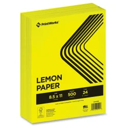 PrintWorks Professional 8.5 in. x 11 in. 24 lbs. Text Weight Color Paper - Lemon Yellow (1-Ream)